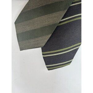 Dolce & Gabbana Green and Black Striped Ties
